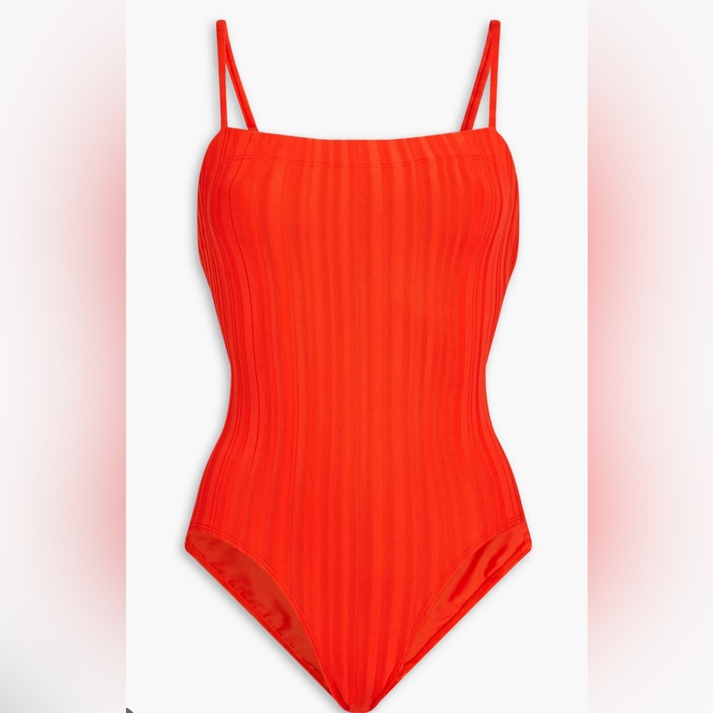 Solid & Stripped, ribbed one piece, tomato